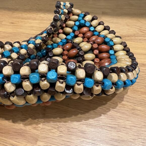 Small Wooden Bead Handbag Boho Unique Shoulder Tribal - Picture 6 of 6